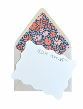 Load image into Gallery viewer, DITSY RED FLOWER LINED NOTECARD