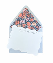 Load image into Gallery viewer, DITSY RED FLOWER LINED NOTECARD