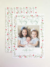 Load image into Gallery viewer, WATERCOLOR TEXT POINSETTIA CARD