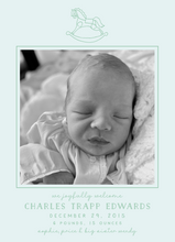Load image into Gallery viewer, ROCKING HORSE BIRTH ANNOUNCEMENT (color options available)