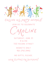 Load image into Gallery viewer, PARTY ANIMAL INVITATION (color options available)