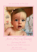 Load image into Gallery viewer, MARGOT BIRTH ANNOUNCEMENT (color options available)