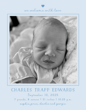 Load image into Gallery viewer, HOLLIS PETITE BIRTH ANNOUNCEMENT (color options available)