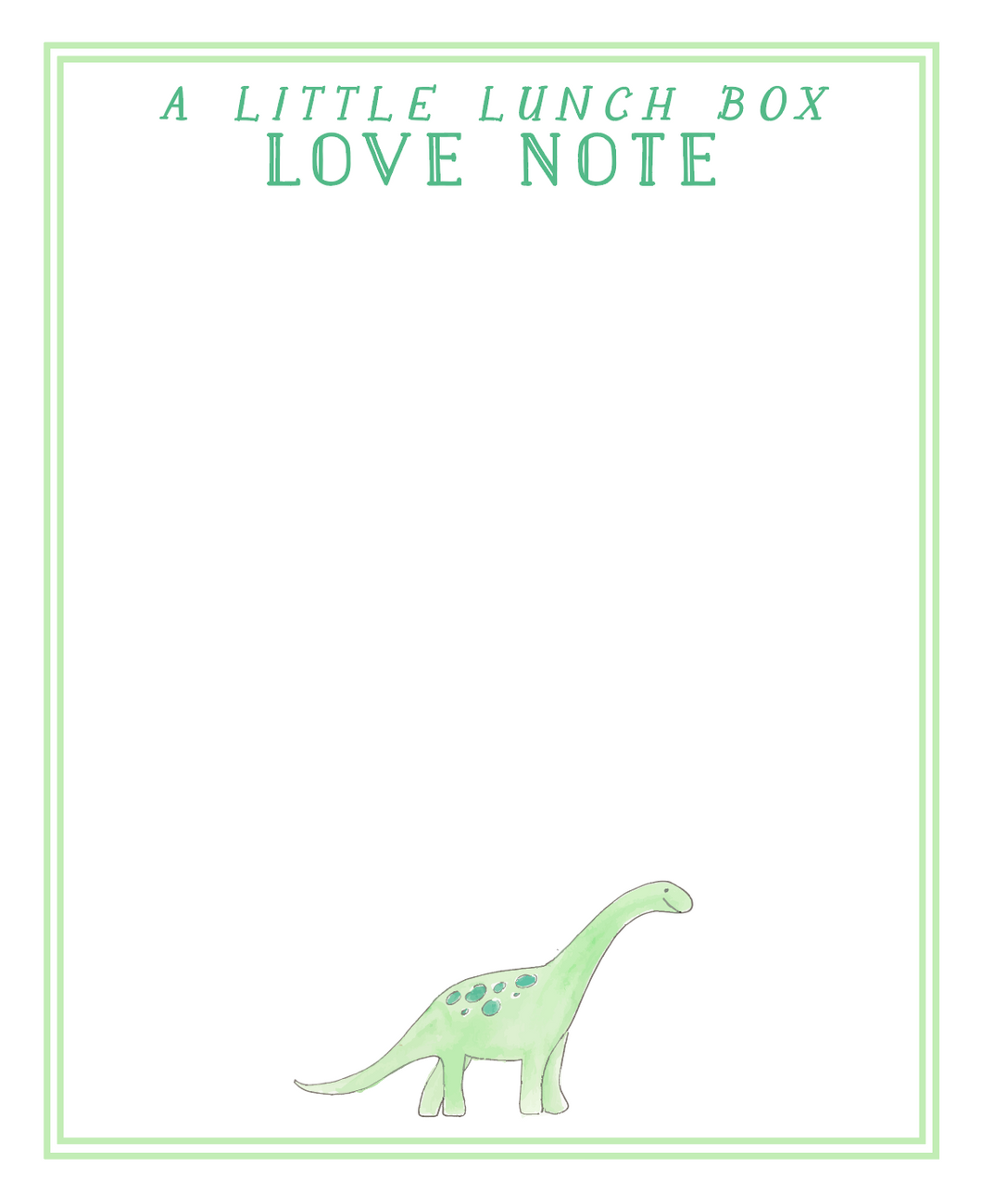 DINO LUNCH BOX LOVE NOTE PAD