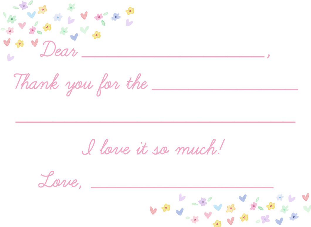 FLORAL HEART FILL-IN THANK YOU NOTE