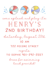 Load image into Gallery viewer, BEACH BALL INVITATION