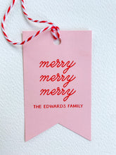 Load image into Gallery viewer, MERRY MERRY MERRY FOIL STAMPED TAG