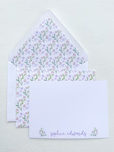 Load image into Gallery viewer, PURPLE POSIES STATIONERY SET WITH LINER