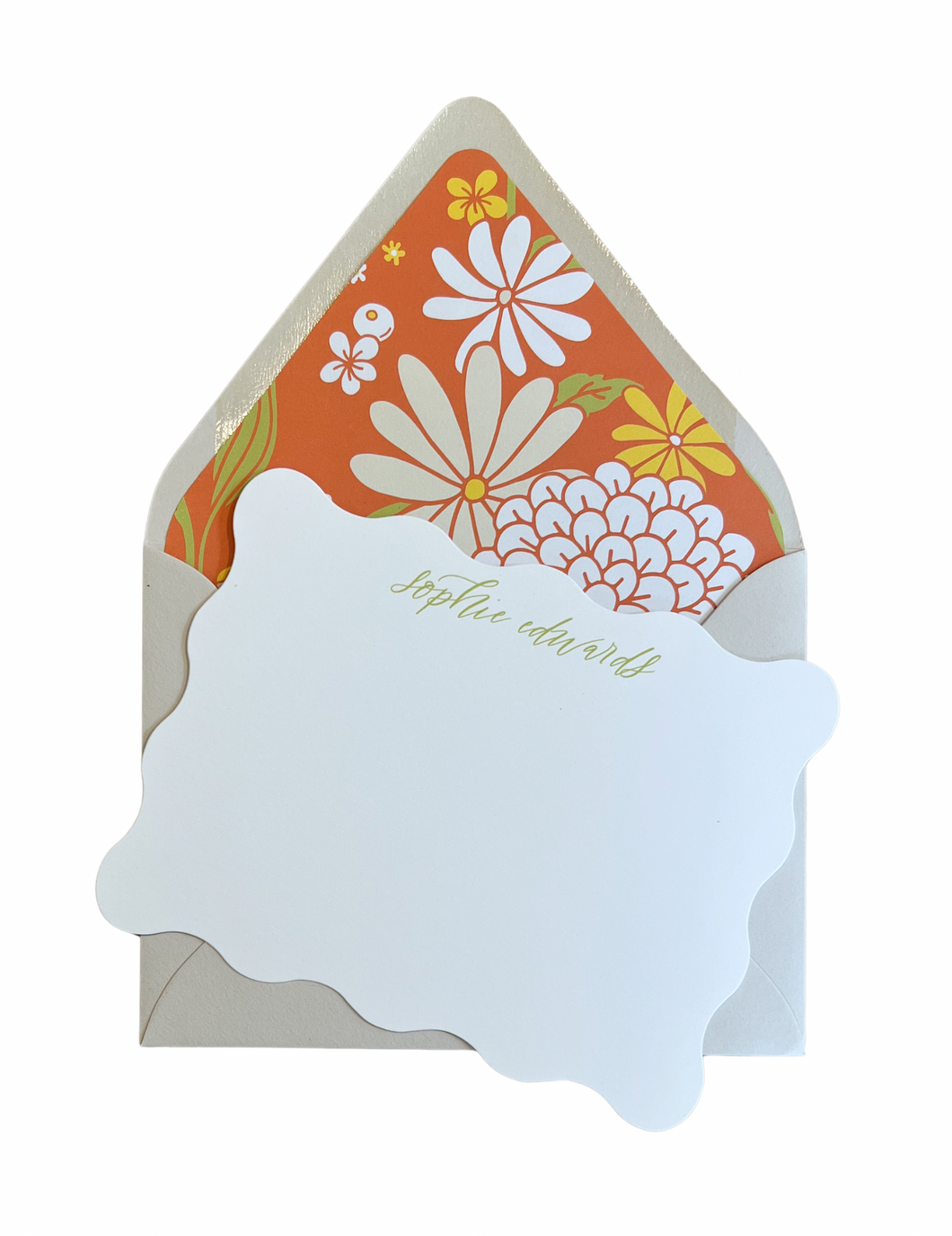 CHRYSANTHEMUM LINED NOTECARD