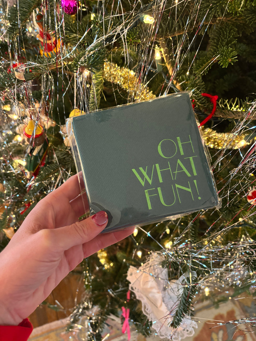 Oh What Fun Cocktail Napkins (hunter)