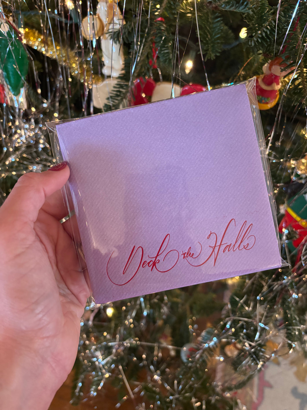 Deck the Halls Cocktail Napkins (lavender)