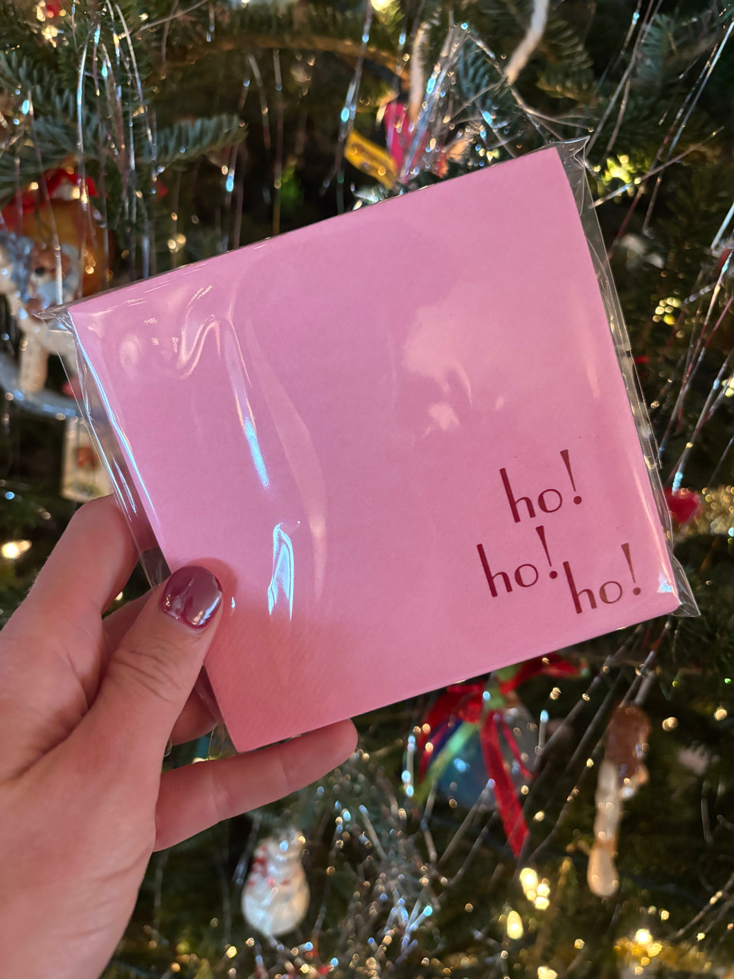 HO HO HO Cocktail Napkins (pink)