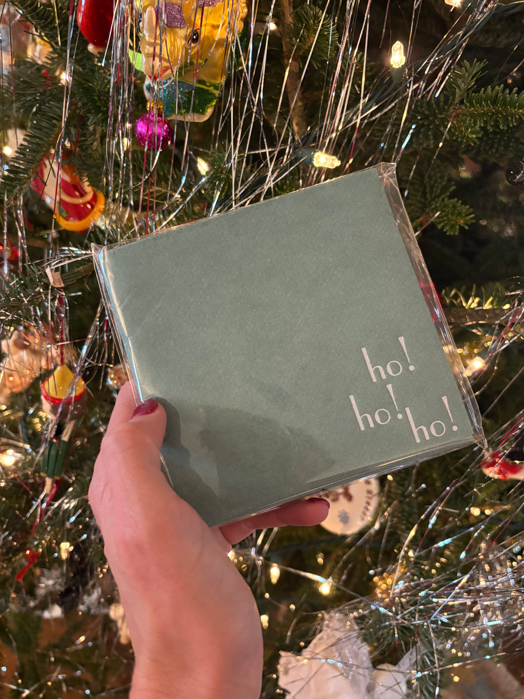 HO HO HO Cocktail Napkins (sage)