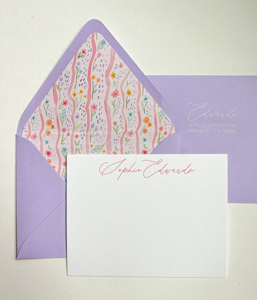 Note Cards Lin's ALICE LINED NOTECARD – Sophie Edwards Design