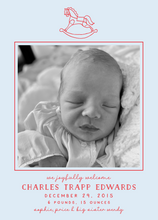 Load image into Gallery viewer, ROCKING HORSE BIRTH ANNOUNCEMENT (color options available)
