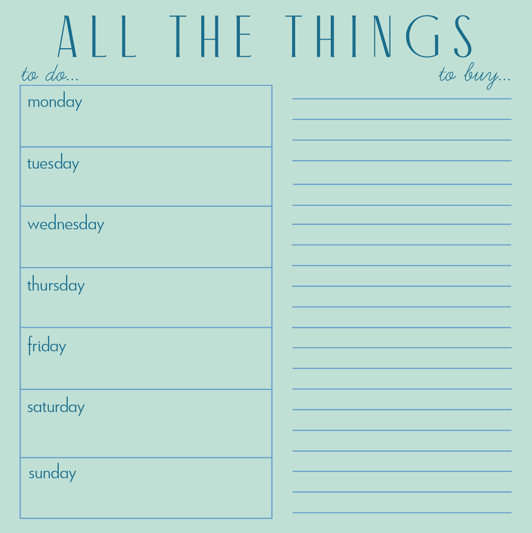 ALL THE THINGS PLANNING PAD