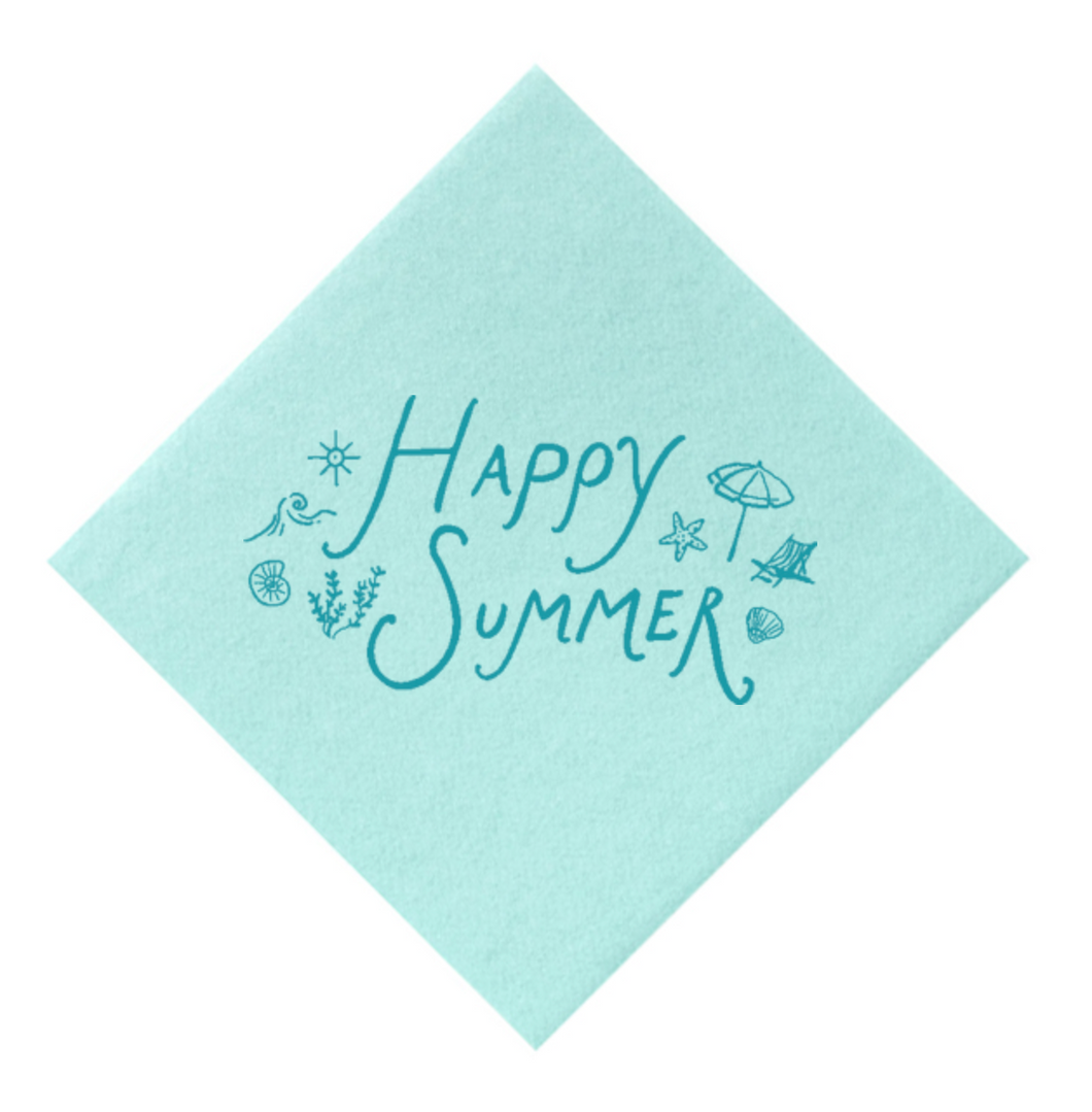 HAPPY SUMMER NAPKINS 2025 (multiple color options)