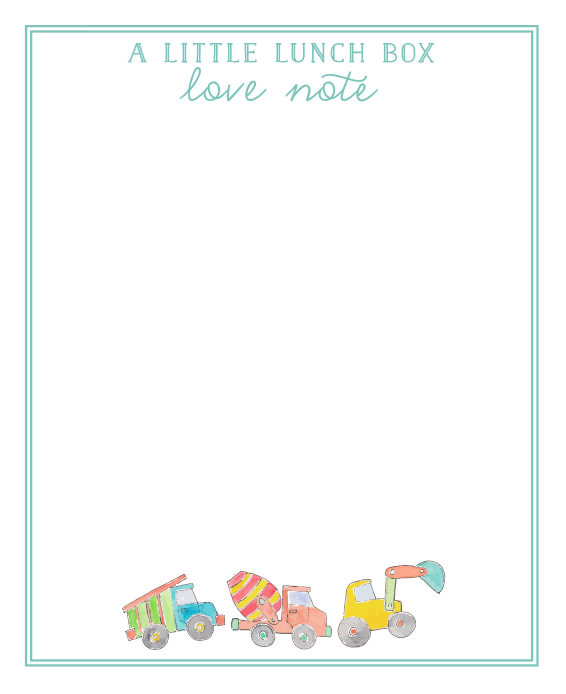 TRUCK LUNCH BOX LOVE NOTE PAD