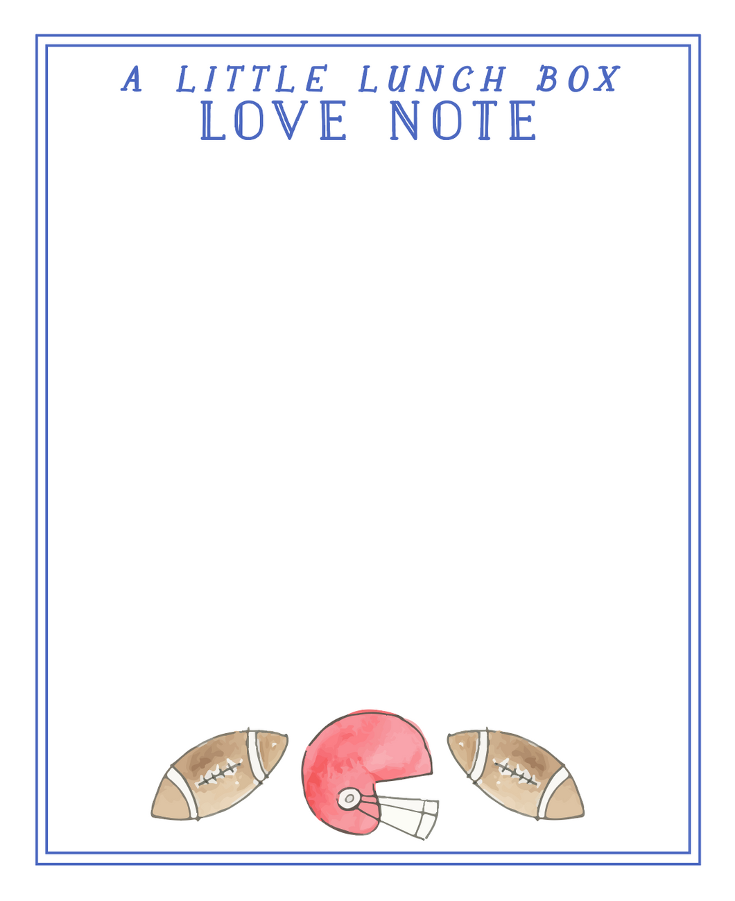 FOOTBALL LUNCH BOX LOVE NOTE PAD