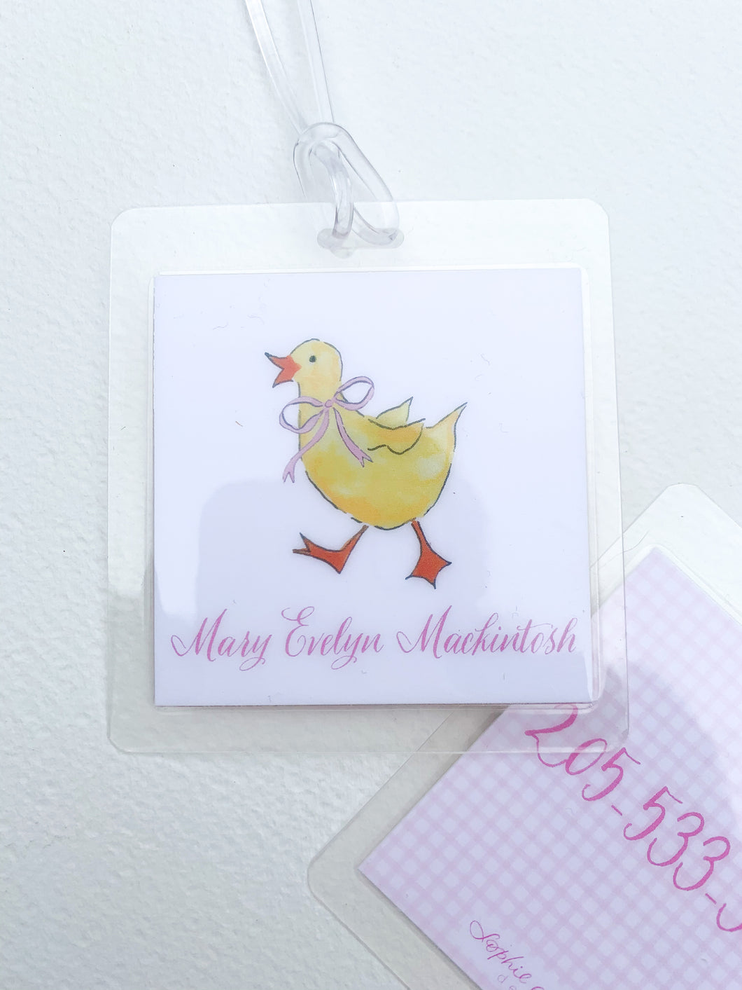 LUCKY DUCK BAG TAG (pink)