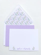 Load image into Gallery viewer, PURPLE POSIES STATIONERY SET WITH LINER
