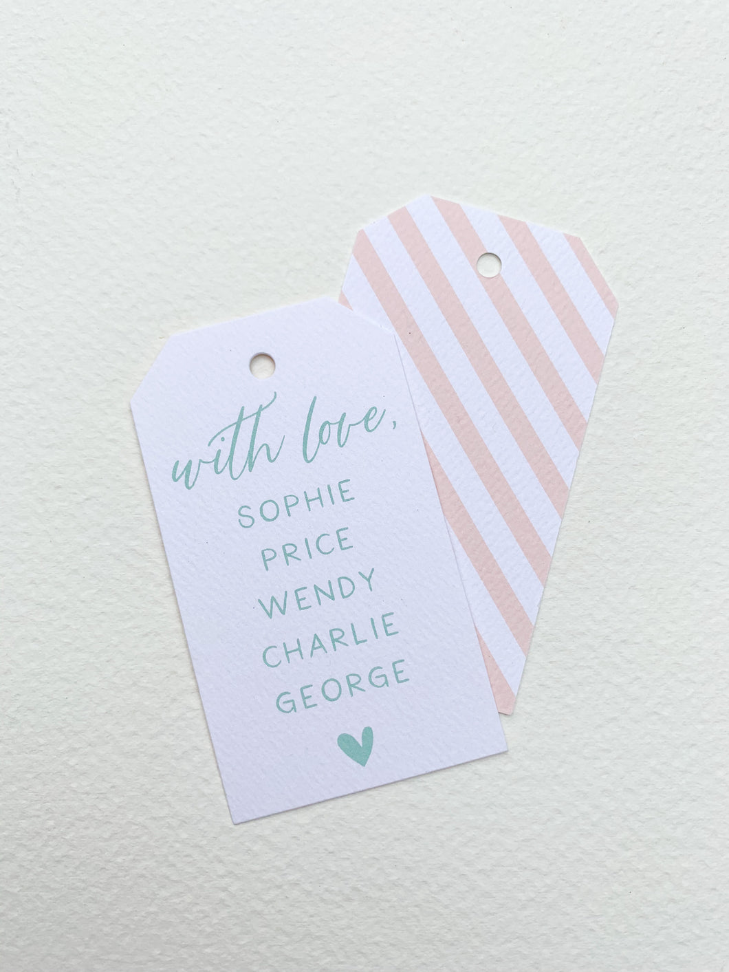 WITH LOVE STRIPES HANG TAG